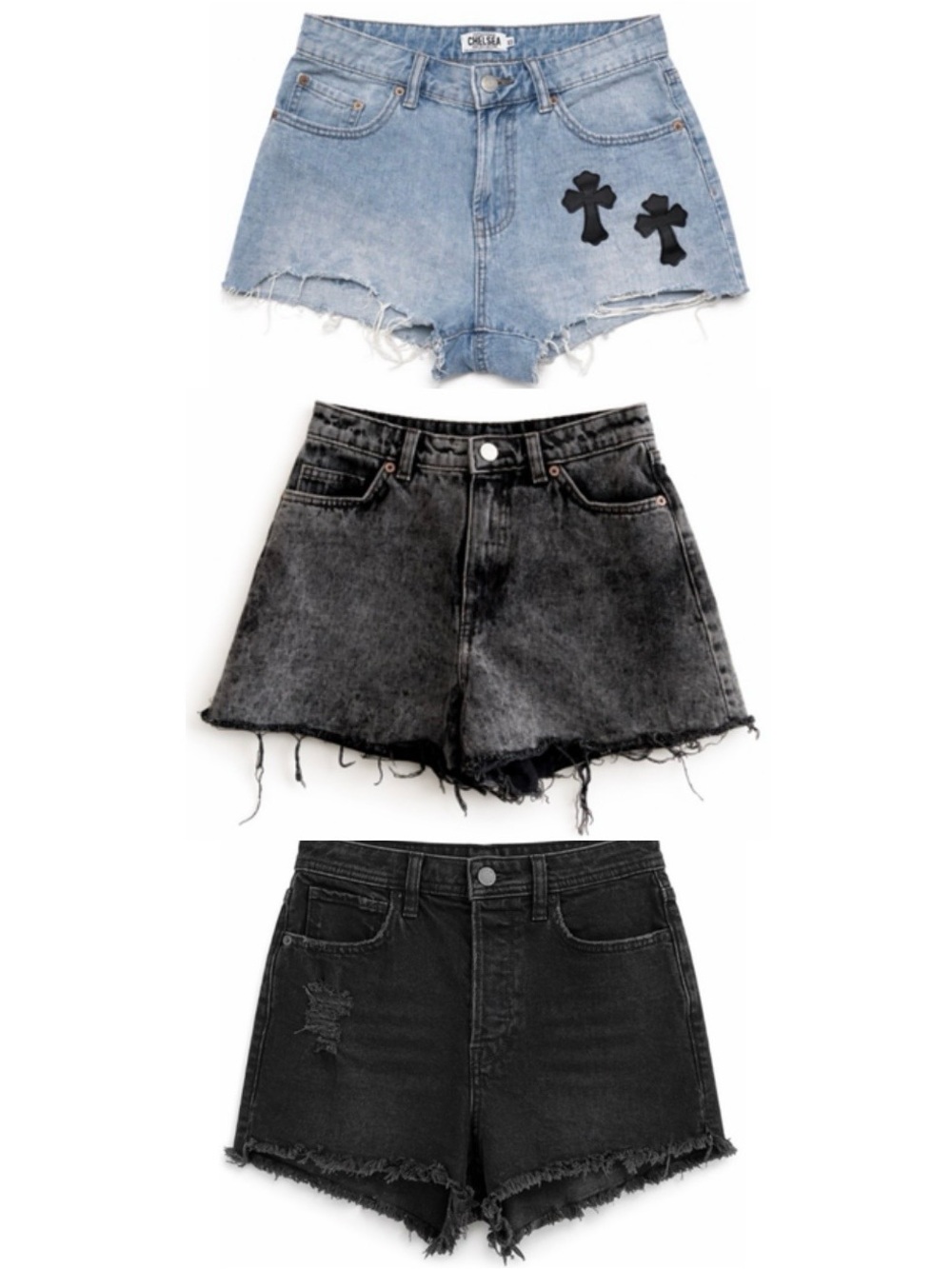3 Piece Bundle Denim Short Bundle – Hollister, Monki, Refuge – Size 27 (3) EUC
